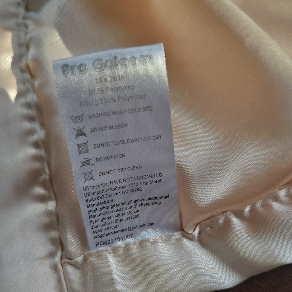 Pro Goleem Lion Baby Security Blanket - Tan Plush Lovie with Satin Trim - Picture 4 of 6